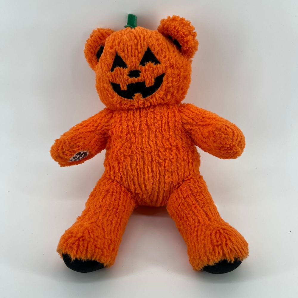 Build-A-Bear Workshop Pumpkin Glow Bear Orange‎ Halloween Plush Light Up